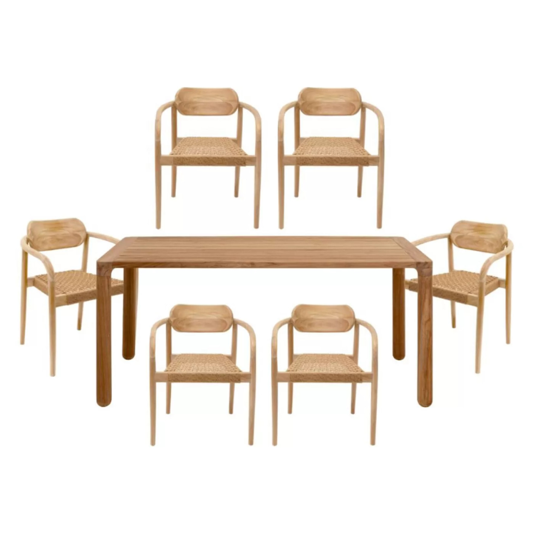 Ensemble de jardin Bella table 200x10cm et 6 chaises Kare Design