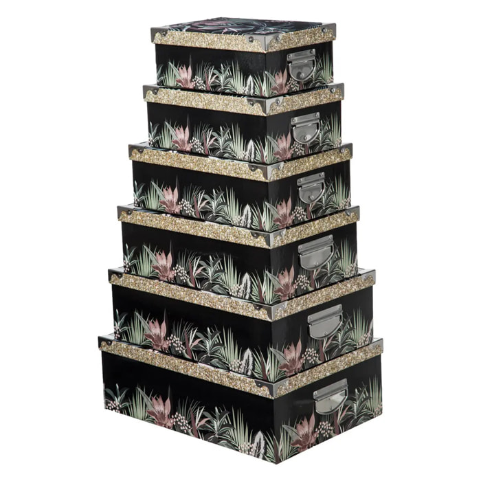 6 Boites Coins en Métal  Lady Jungle