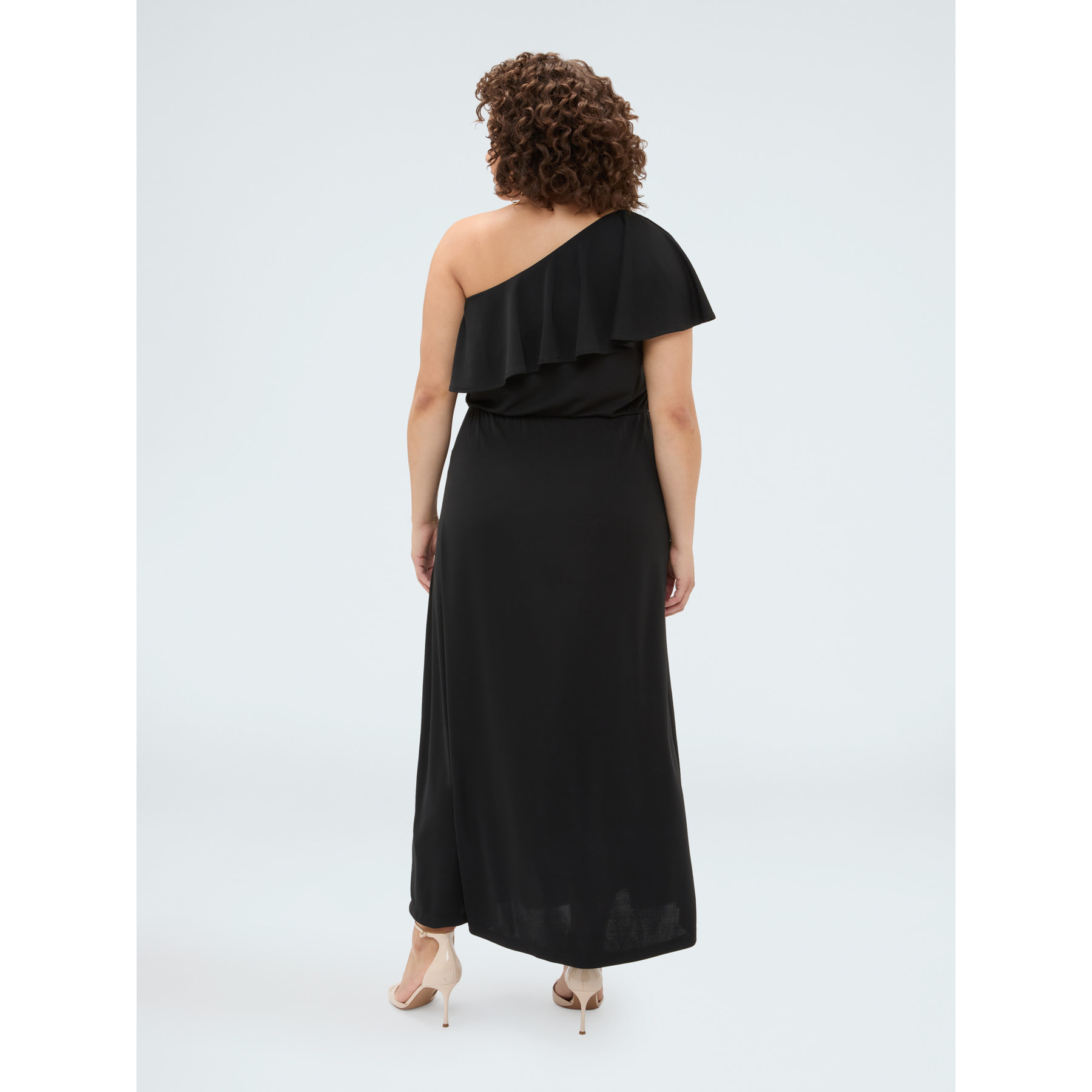 Fiorella Rubino - Vestido Dream asimétrico con volante - Negro