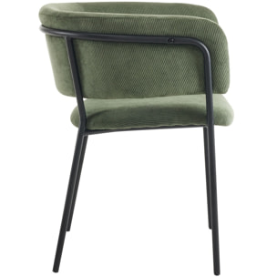 Lot de 2 fauteuils de table, piètement noir - MALONE