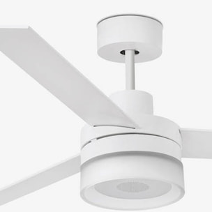ICE L LED SPEAKER Ventilatore a soffitto bianco/acero per lengo con altoparlante