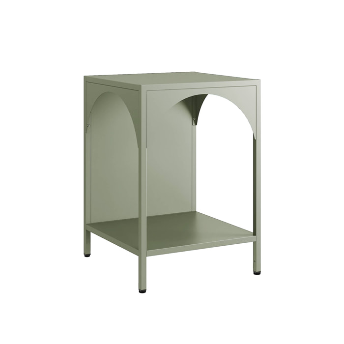 Table de chevet. table d'appoint en acier vert