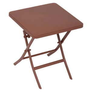 Table d'appoint de jardin Greensboro 40x40cm acajou