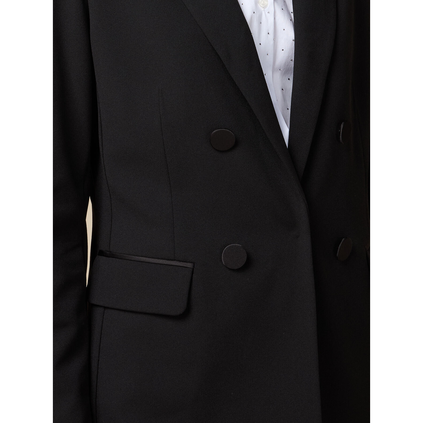 Oltre - Blazer con detalles de raso - Negro