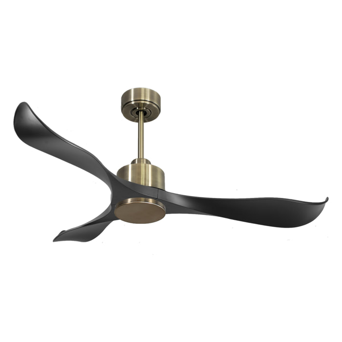 Ventilateur de plafond Réversible  Thermostat Wifi Moteur à courant continu Toits en pente Télécommande Adaptateur 2/3 Lames Hypersilence Mémoire