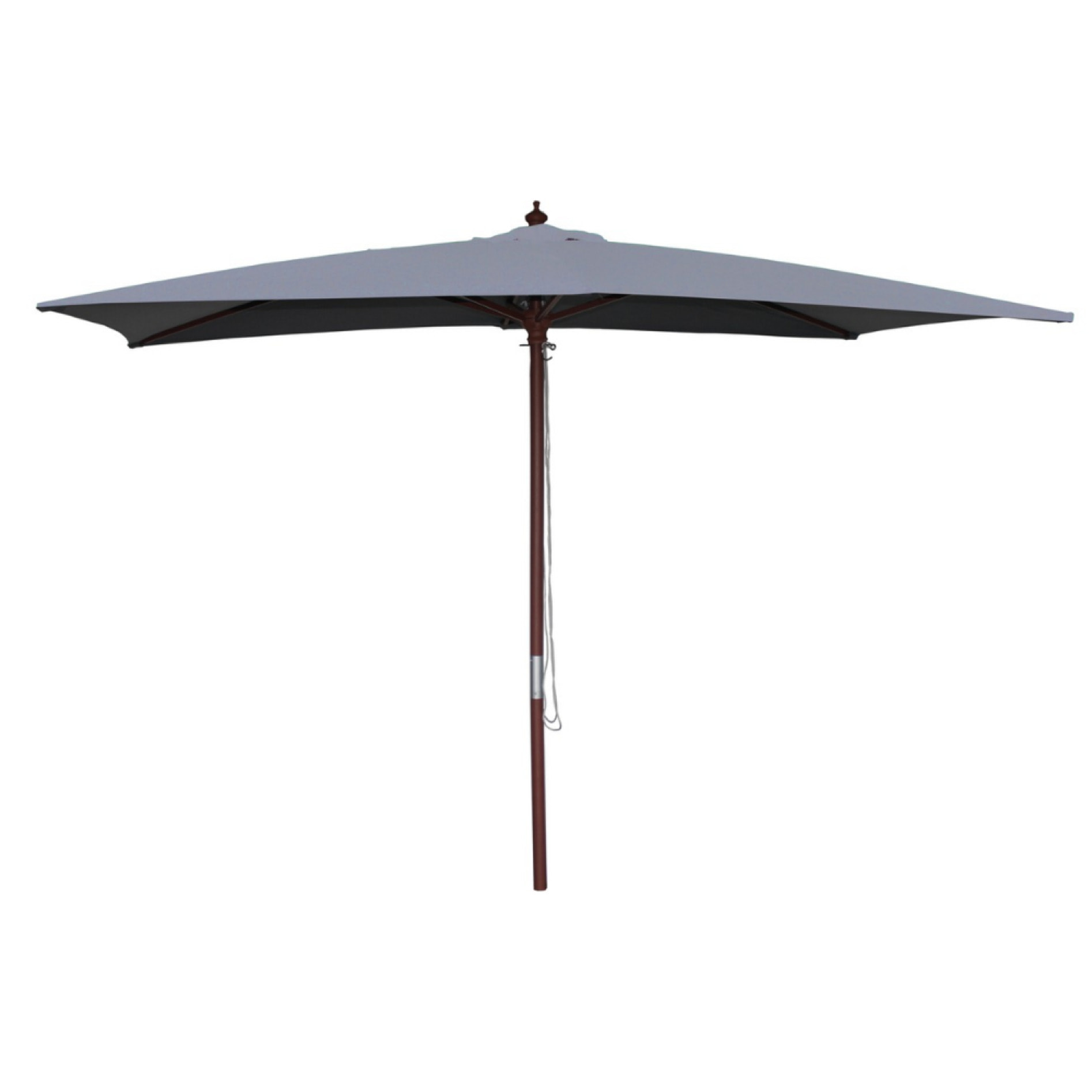 Parasol en bois rectangulaire toile grise PARMA