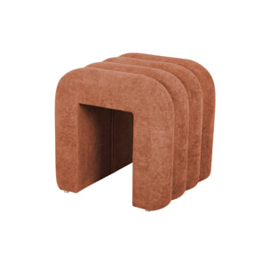 Set de 2 poufs contemporains en tissu orange