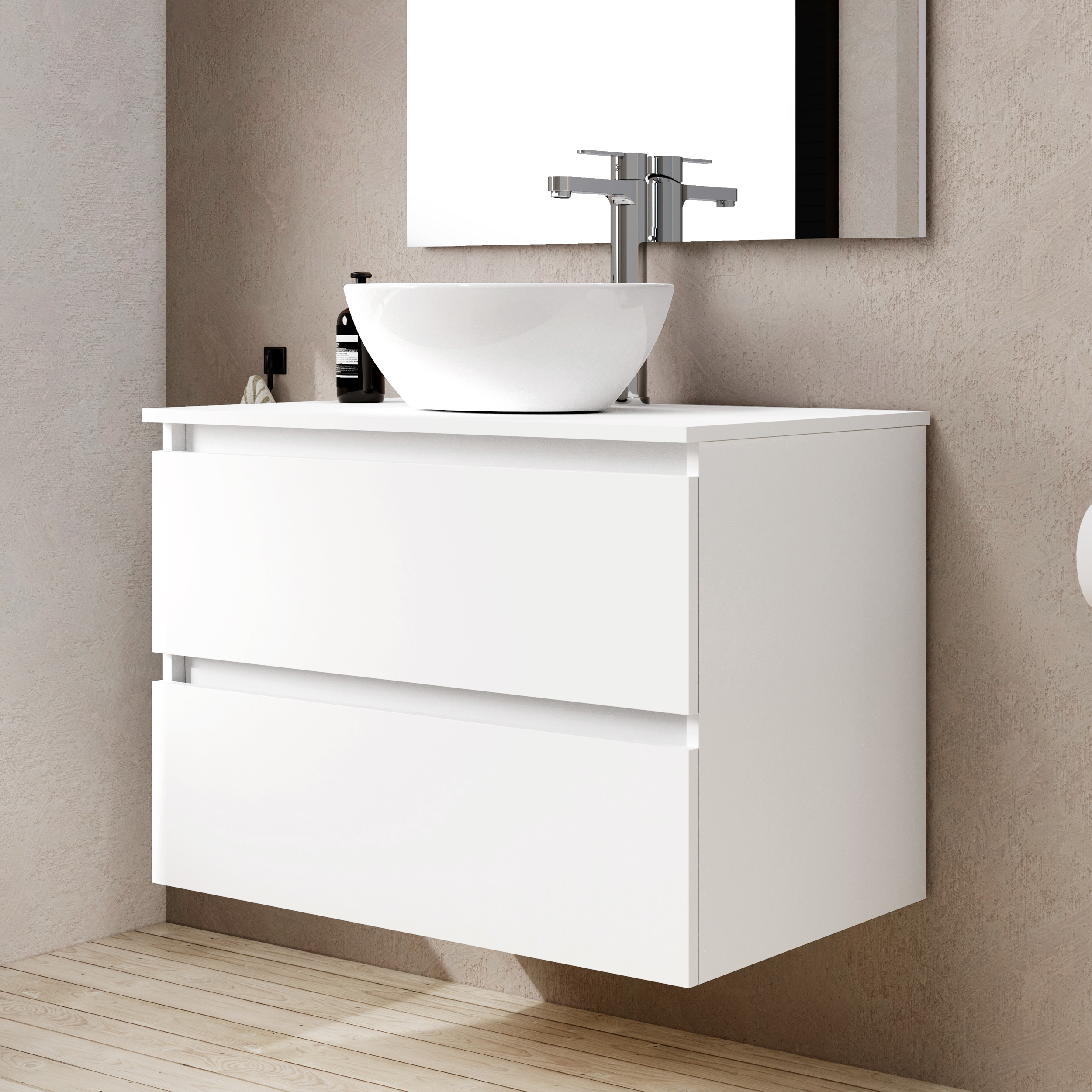 Conjunto de baño LILY SE, Alday, 80cm, Blanco Mate