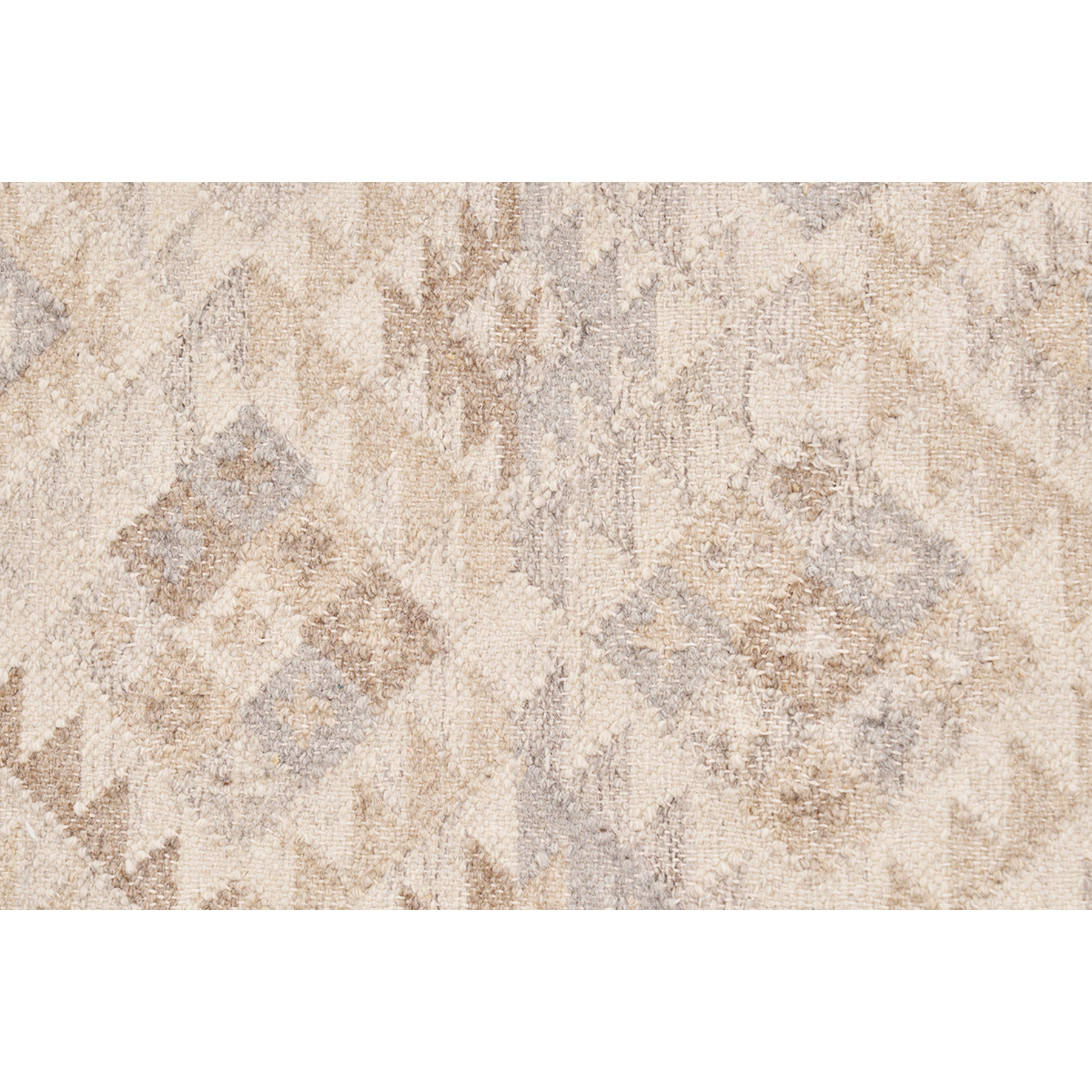 Tapis berbère beige à motifs en laine et coton 60 x 120 cm MAKAÏ