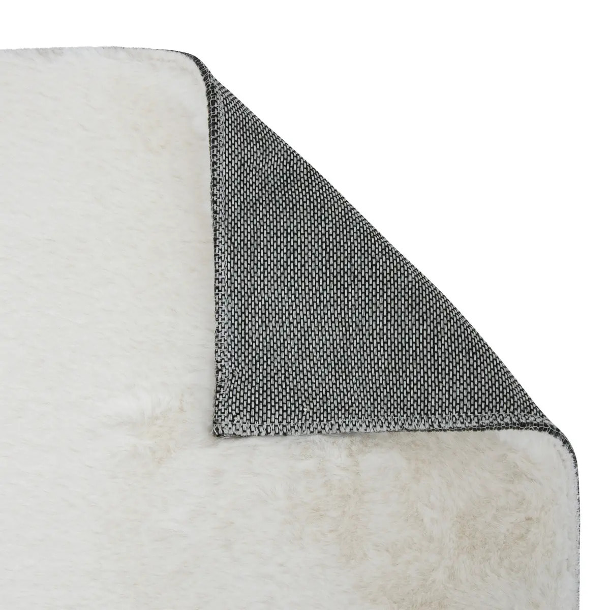 Tapis fausse fourrure Couka blanc 90x60cm