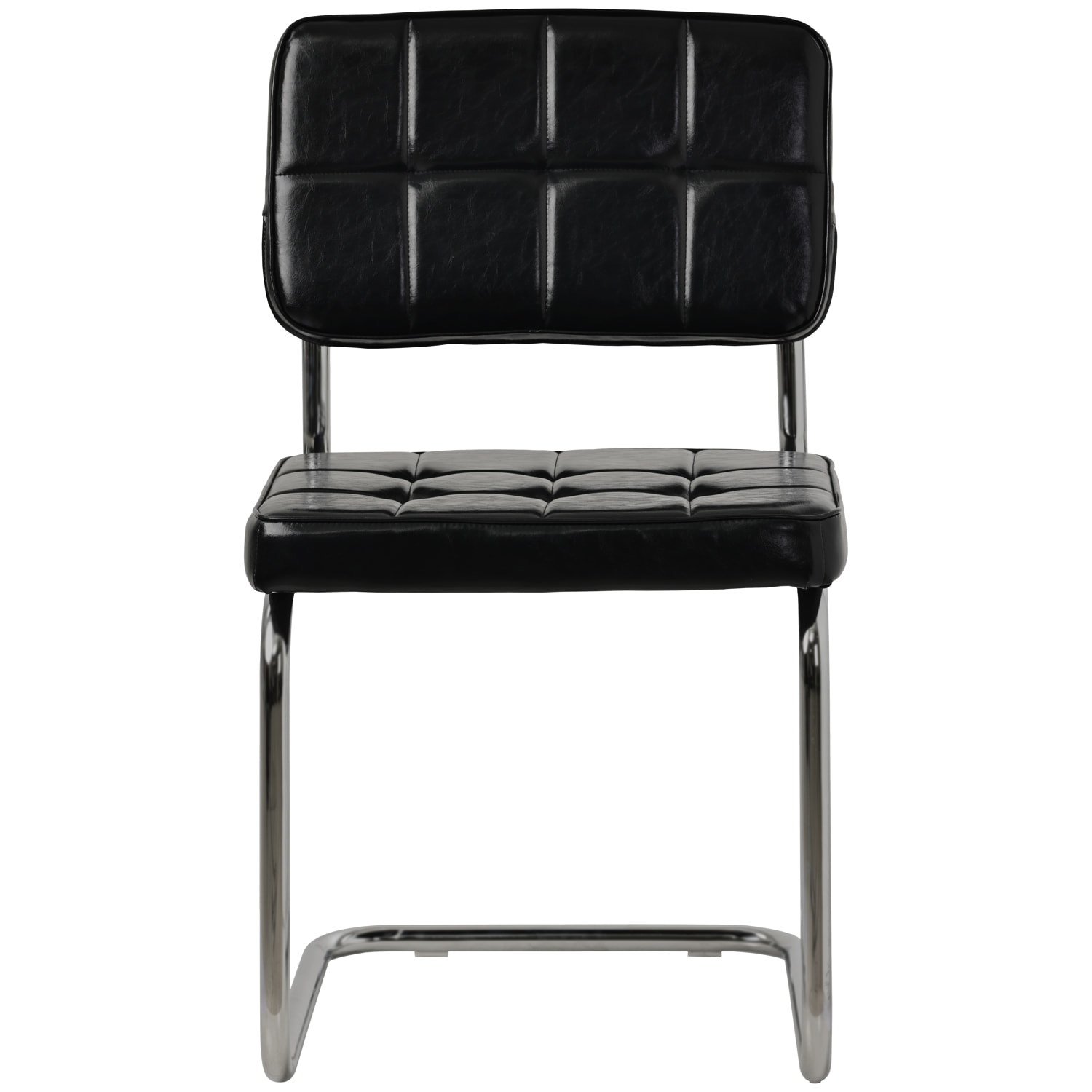 Lot de 2 chaises cantilever en simili noir MARIA