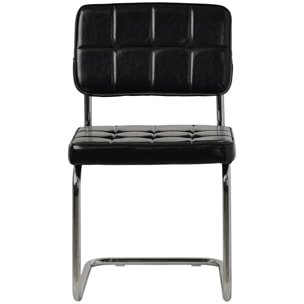 Lot de 2 chaises cantilever en simili noir MARIA