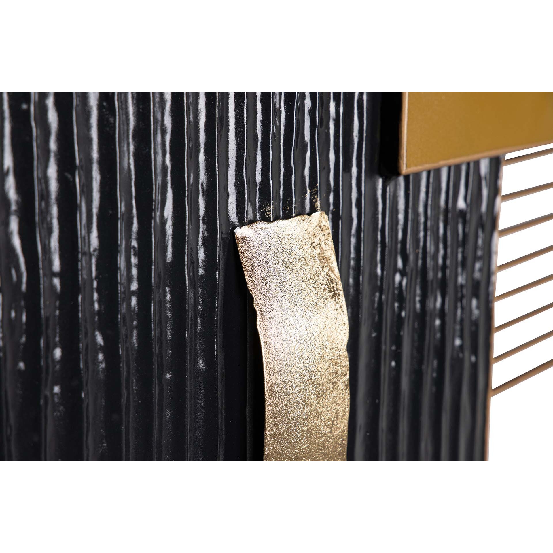 Adorno Pared Metal Negro Blanco 88x5x60 Cm