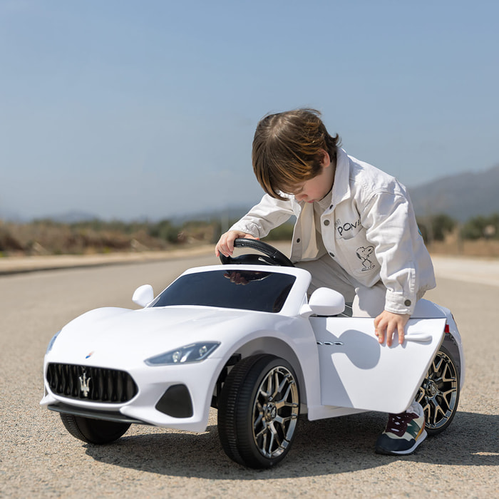 Coche de bateria MASERATI WHITE vehículo eléctrico infantil 12V7AH +3 años