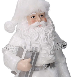 Babbo natale in resina bianco cm16x15,5h31