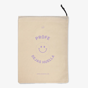 Bolsa tela regalo "Profe dejas huella"