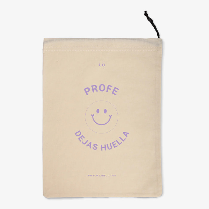 Bolsa tela regalo "Profe dejas huella"