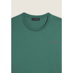 T-shirt manica lunga in cotone con logo lato cuore