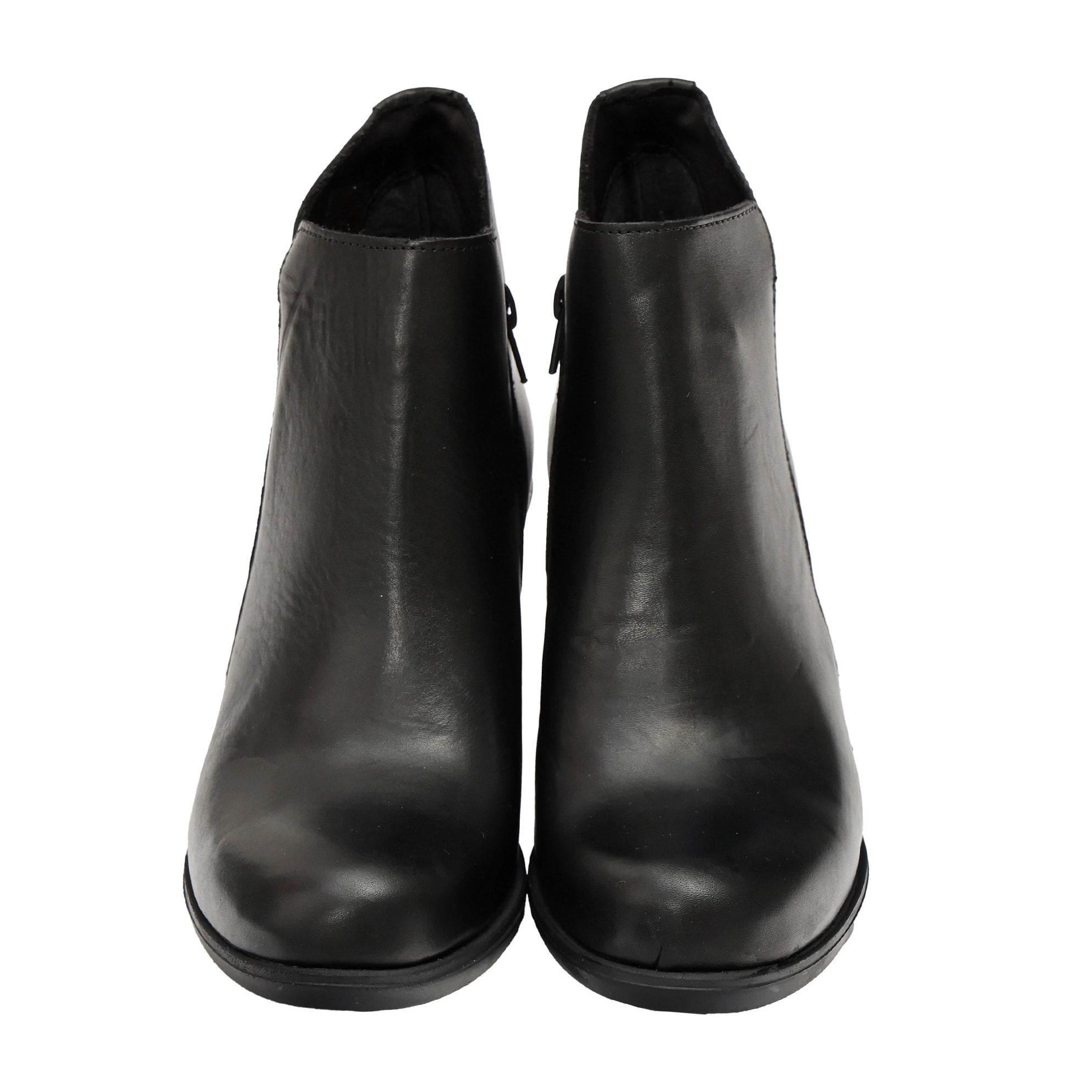 Tronchetto in vera pelle con tacco comodo