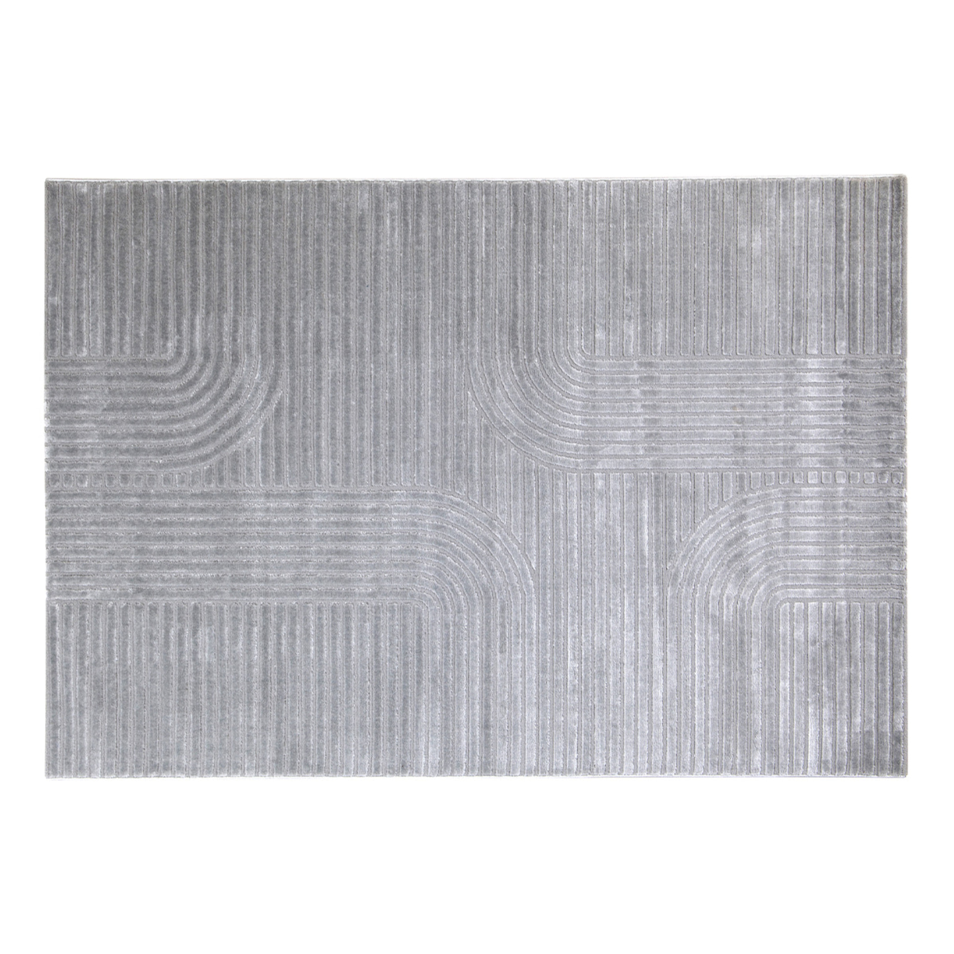 Tapis graphique rectangulaire gris 160 x 230 cm MAGNUS