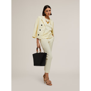 Motivi - Pantaloni regular in tessuto tecnico - Giallo