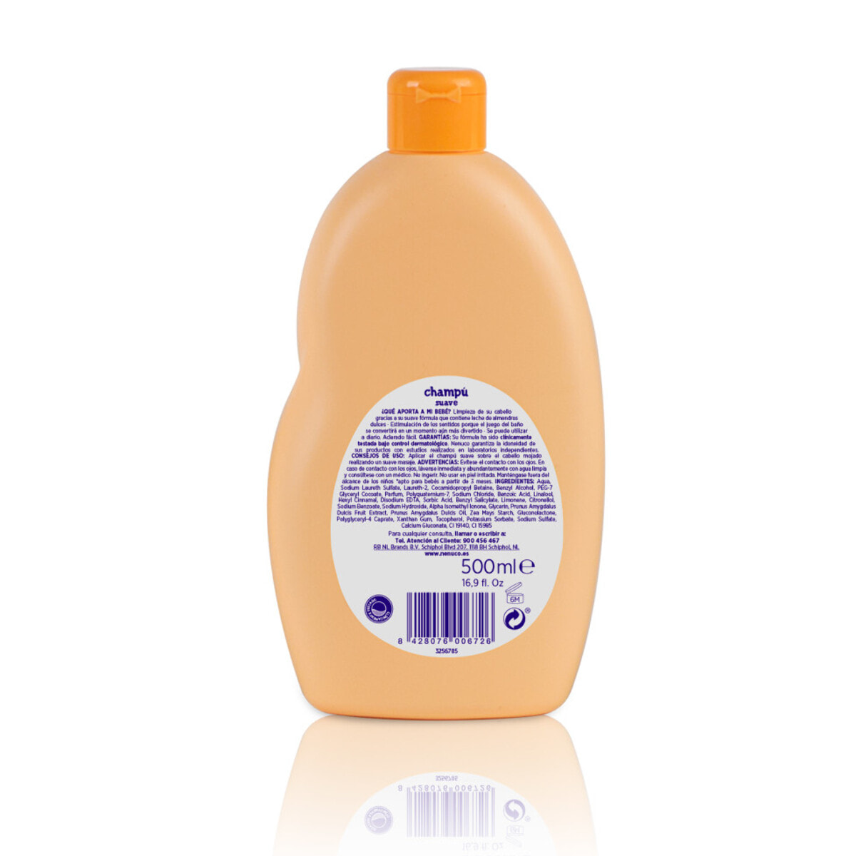 Nenuco Champú Suave para bebé, con Leche de Almendras Dulces, Sin Lágrimas, Pack 2x 500 ml