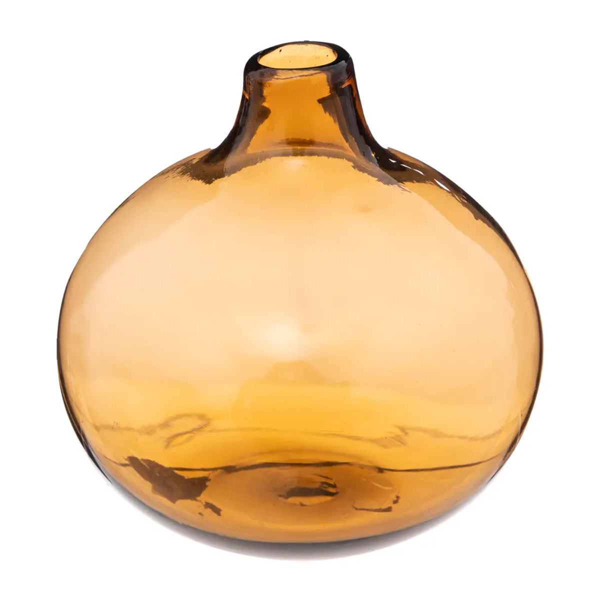 Soliflore - verre - ambre - D12 cm