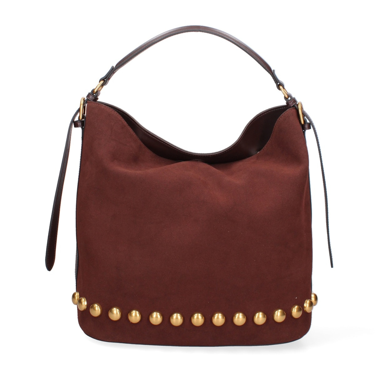 Borsa a spalla da donna Made in Italy - Modello Seraphina Plus - Pelle scamosciata - 31.0 x 31.0 x 15.0 cm