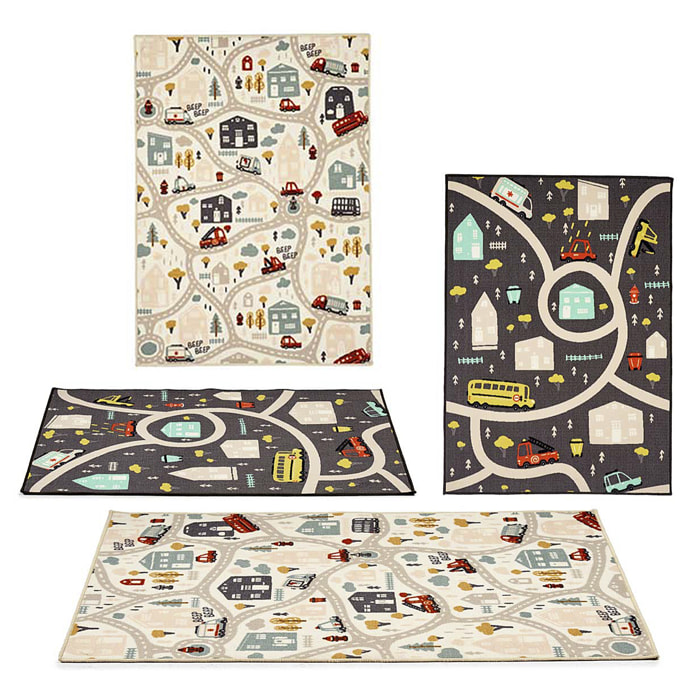 Tappeto circuito infantile 100x140cm. Design casuali.