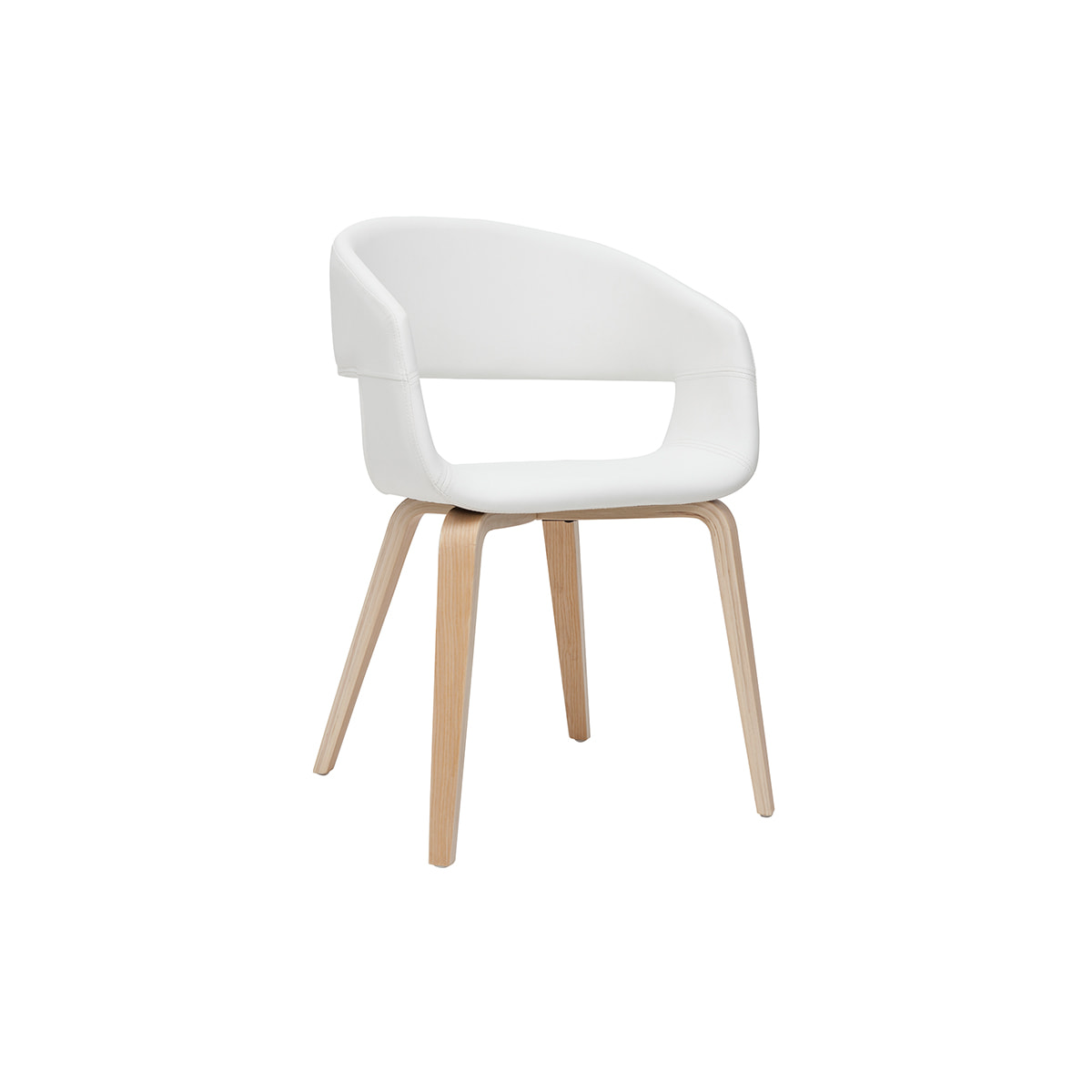 Chaises design blanc et bois clair (lot de 2) SLAM