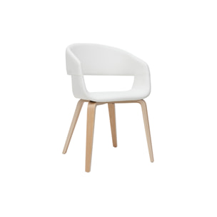 Chaises design blanc et bois clair (lot de 2) SLAM