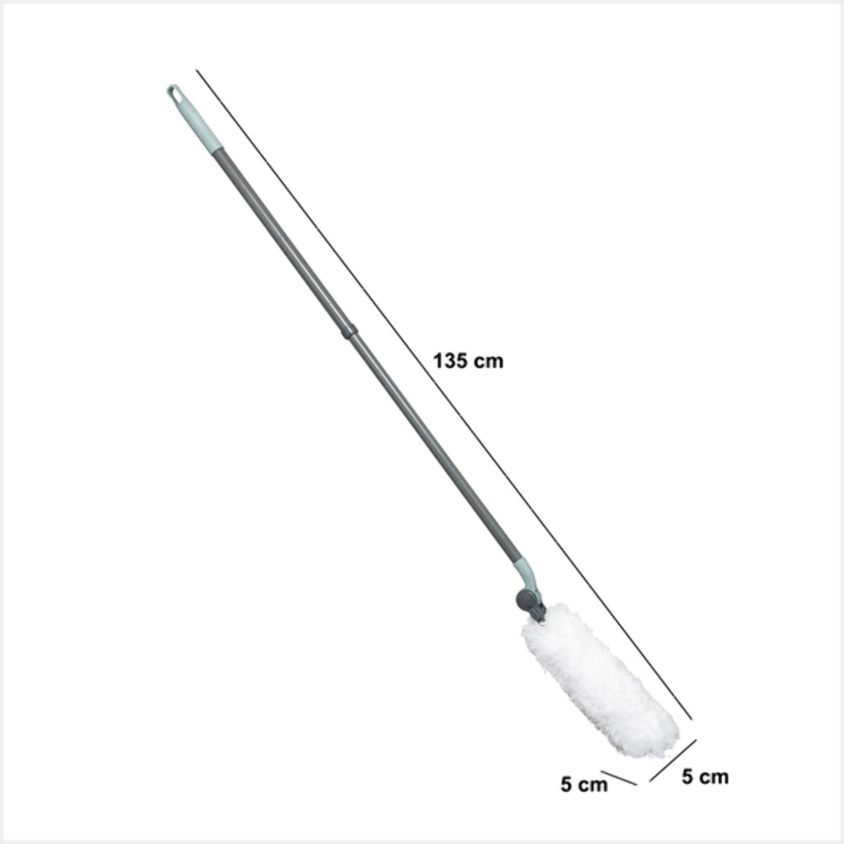 Plumeau orientable avec manche téléscopique gris H135cm