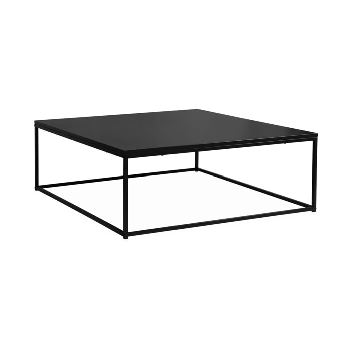 Table basse. Industrielle. structure métal noir. L 100 x l 100 x H 36cm