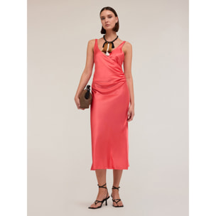 Motivi - Vestido cruzado de raso elástico - Rosa