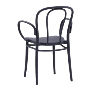 Set di 2 sedie NEWCASTLE in polipropilene antracite con braccioli, impilabili