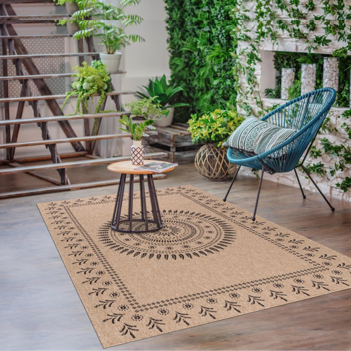 Tapis extérieur tissé kilim rond PAVE