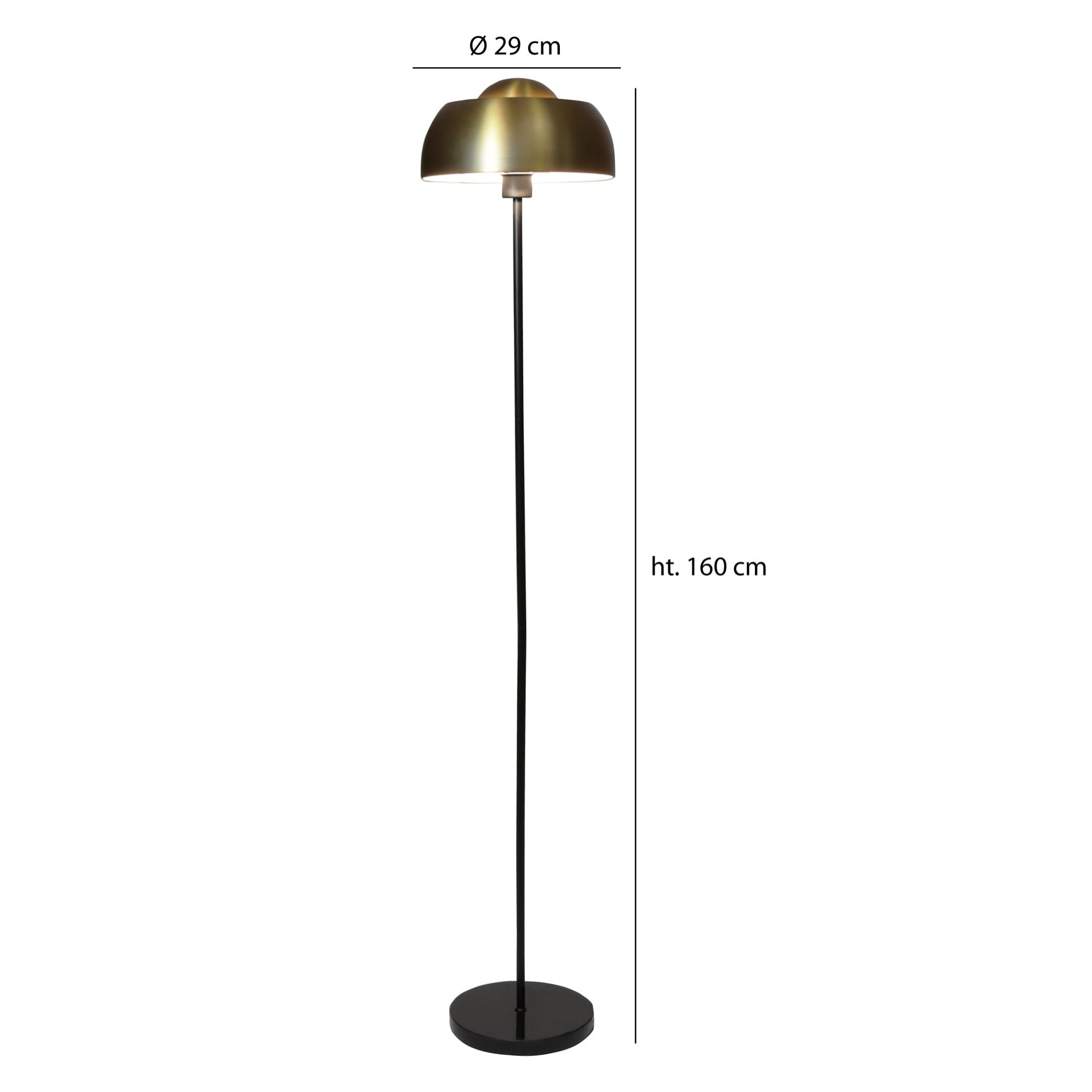 Lampadaire en métal noir et doré h160cm NOMAA
