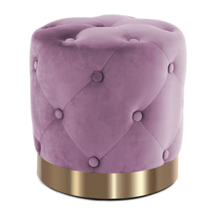 Pouf contenitore Piano in velluto bordeaux e oro