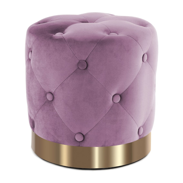 Pouf contenitore Piano in velluto bordeaux e oro