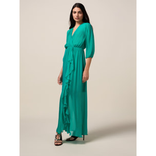 Oltre - Vestito lungo misto seta - Verde