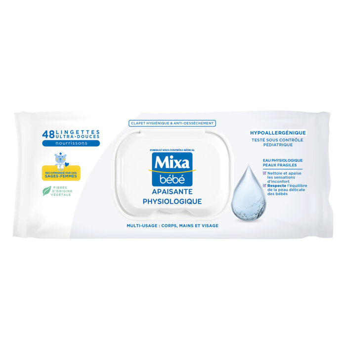 Lot de 18 - Mixa Bébé Lingettes Apaisantes Physiologiques x48