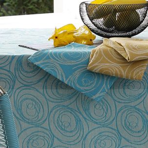 Lot de 3 serviettes de table spirale - Turquoise