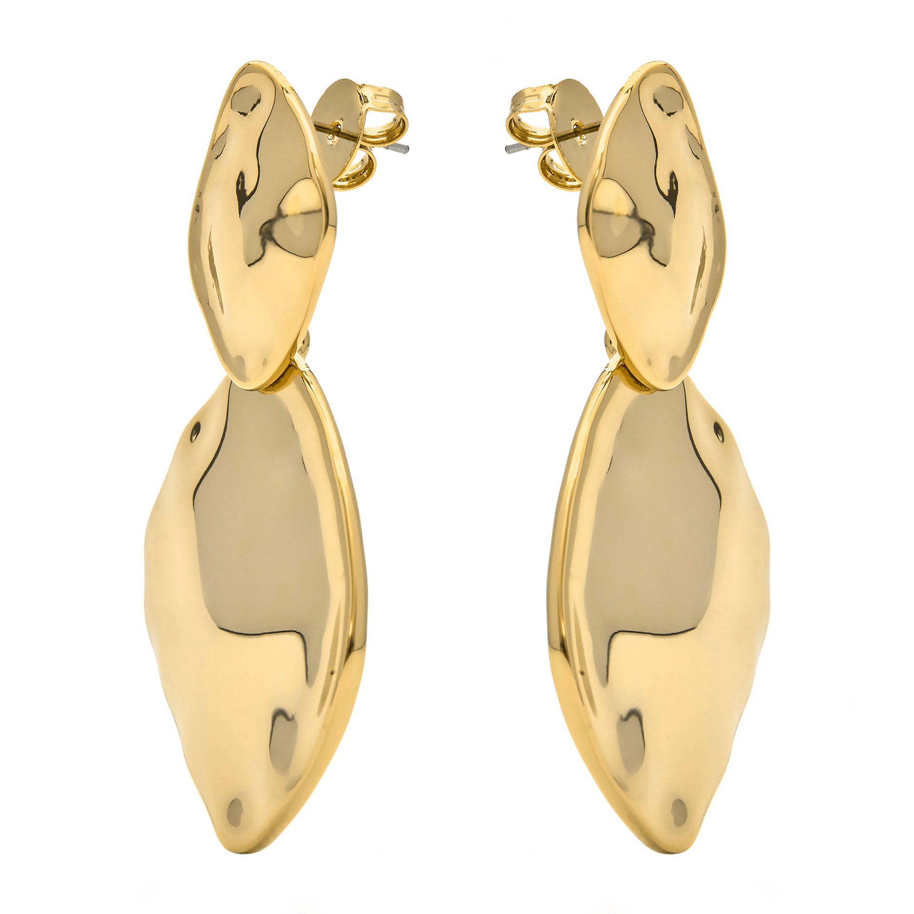 Pendientes acabados en oro amarillo de 18K