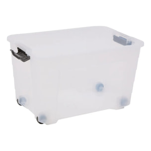 Boîte de rangement rectangulaire Block'it 60L transparent