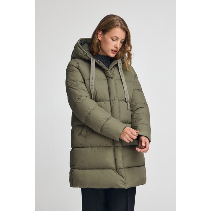 Giubbotto Gaia Reversible verde militare con logo Polo Club