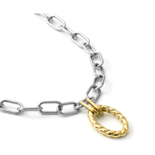 Collar Hiami acabado oro 18k y plata