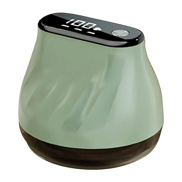 Rasatore portatile per pelucchi, con design ergonomico compatto. Dispone di uno schermo LCD e tre livelli di potenza.