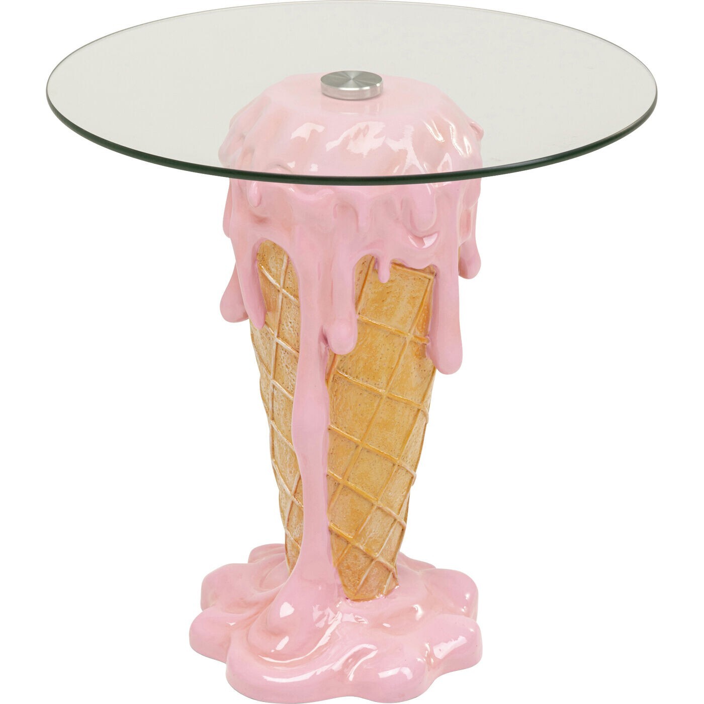 Table d'appoint glace 48cm fraise Kare Design
