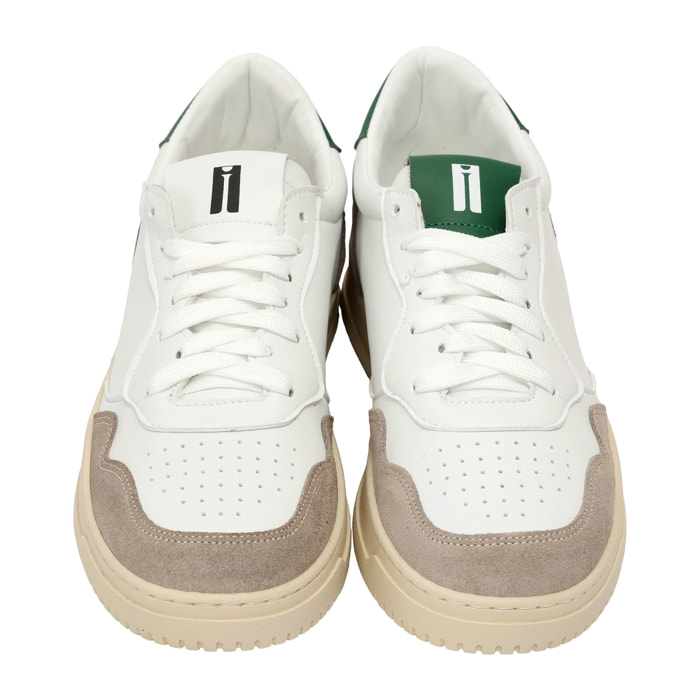 Sneakers in pelle con inserti in camoscio