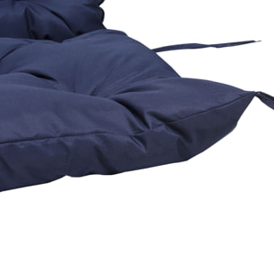 Coussin matelas assise dossier pour banc de jardin balancelle canapé 3 places grand confort 150 x 98 x 8 cm bleu